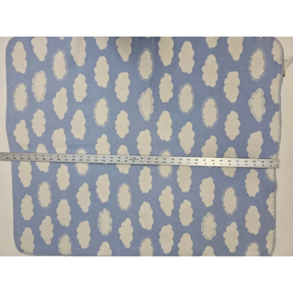 Pottery Barn Kids Cloud Fleece Baby‎ Blanket Blue White Soft Comfort